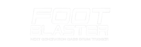 Foot Blaster logo, showcasing their role as Induction’s partner for next-generation bass drum technology.